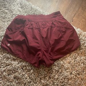 Burgundy Lululemon shorts 4 inch